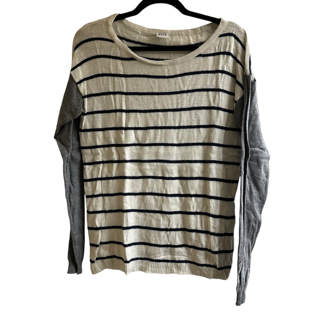 Vero Moda Striped Cream and Gray Top